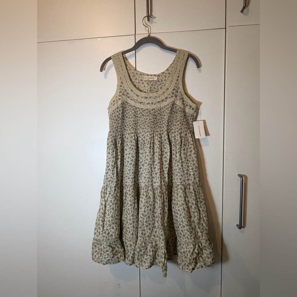 NWT 🌿 Lucky Brand Floral Tiered Boho Dress – Smocked Bodice – NWT